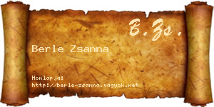 Berle Zsanna névjegykártya
